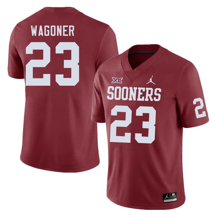 Men #23 Jasiah Wagoner Oklahoma Sooners College Football Jerseys Stitched-Crimson - Click Image to Close